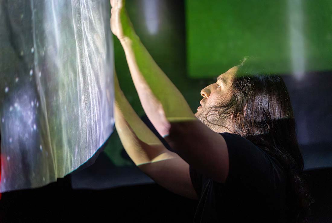 artist working on a project